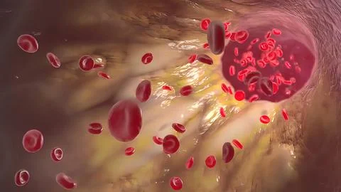 Clogging of the arteries with plaque Stock Illustration