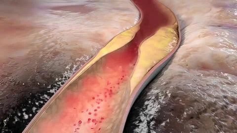 Clogging of the arteries with plaque Stock Illustration
