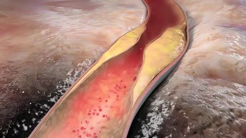 Clogging of the arteries with plaque Stock Illustration