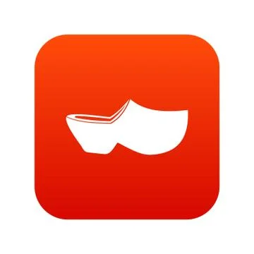 Clogs icon digital red Illustrazione stock