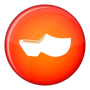 Clogs icon, flat style Stock Illustration