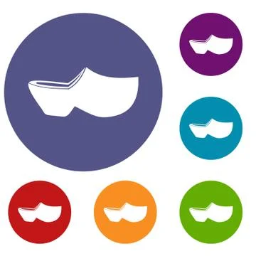 Clogs icons set Illustrazione stock