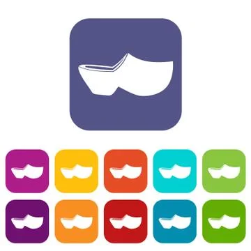 Clogs icons set Stock Illustration