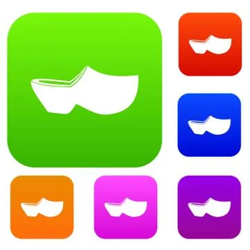 Clogs set collection Illustrazione stock