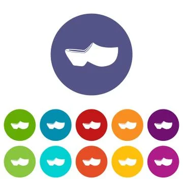 Clogs set icons Stock Illustration