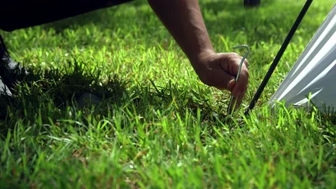 Clogs tent pegs Stock-Footage 139574671