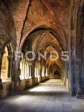 Cloister of lisbon cathedral Stock Photos