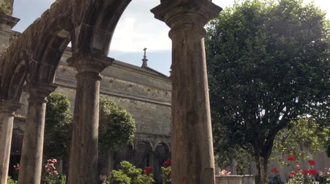 Cloister of the monastery Rendufe. Stock Footage 63372611