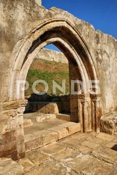 Cloister ruins of santa clara velha Stock Photos