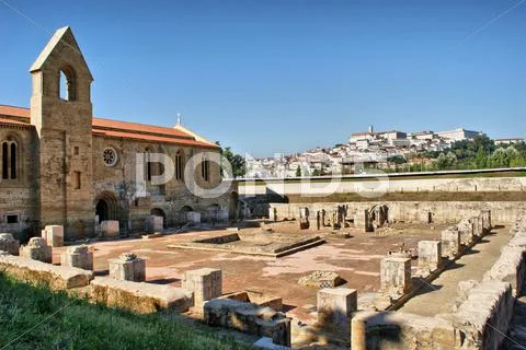Cloister ruins of santa clara velha Stock Photos