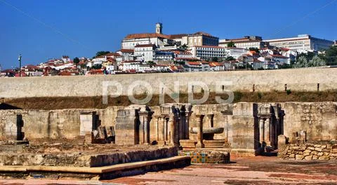 Cloister ruins of santa clara velha Stock Photos