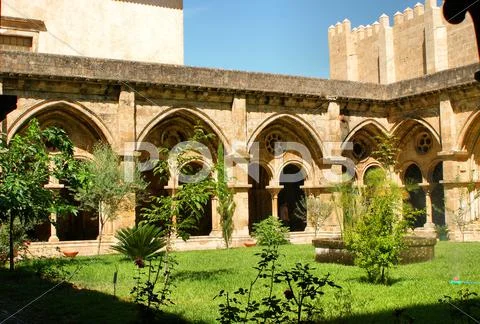 Cloister of se velha in coimbra Stock Photos