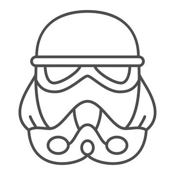 Clone Commander Bacara thin line icon, star wars concept, clone trooper officer Stock Illustration