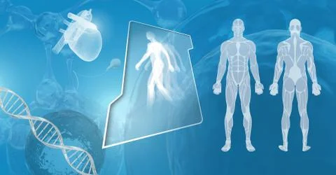 Clone human interfaces with genetic DNA Stock Illustration
