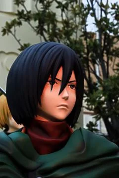 Clone-oid statue of Mikasa Ackerman Stock Photos