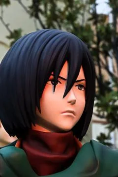 Clone-oid statue of Mikasa Ackerman 스톡 사진