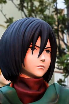 Clone-oid statue of Mikasa Ackerman Stock Photos