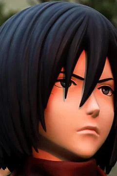 Clone-oid statue of Mikasa Ackerman 스톡 사진
