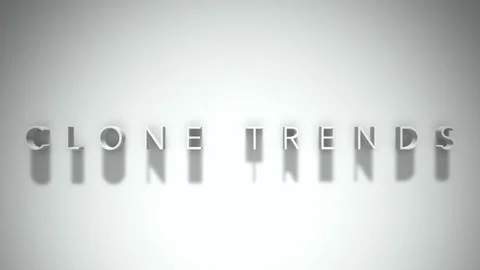 Clone trends 3D title animation white text on a white background Stock Footage 299421135