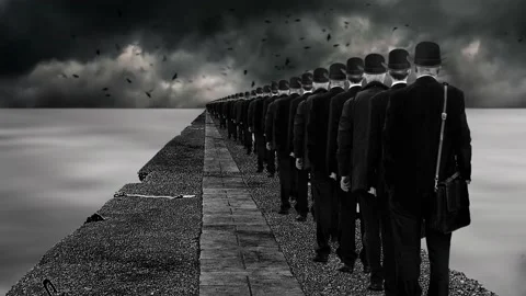 Clones lined up motion background Stock Footage 168763274