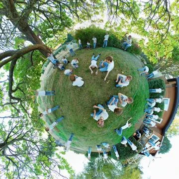 Clones on a tiny planet Stock Photos