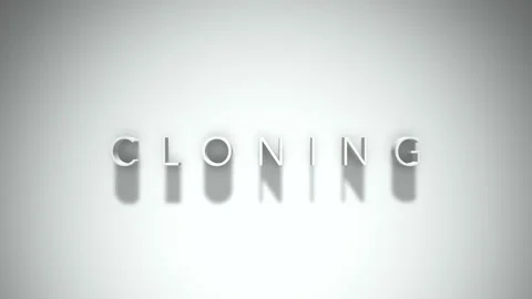 Cloning 3D title animation with shadows on a white background Stock Footage 296919849