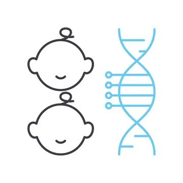 Cloning and testing line icon, outline symbol, vector illustration, concept sign イラスト素材