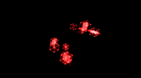 Cloning Cubes Animation, Red Stock Footage 34348109