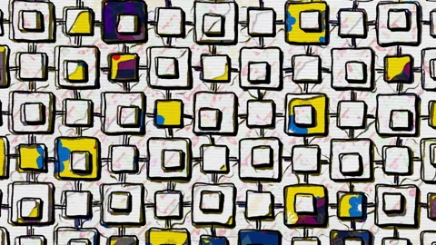 Clororful blocks pattern hand draw animation Stock Footage 267913802