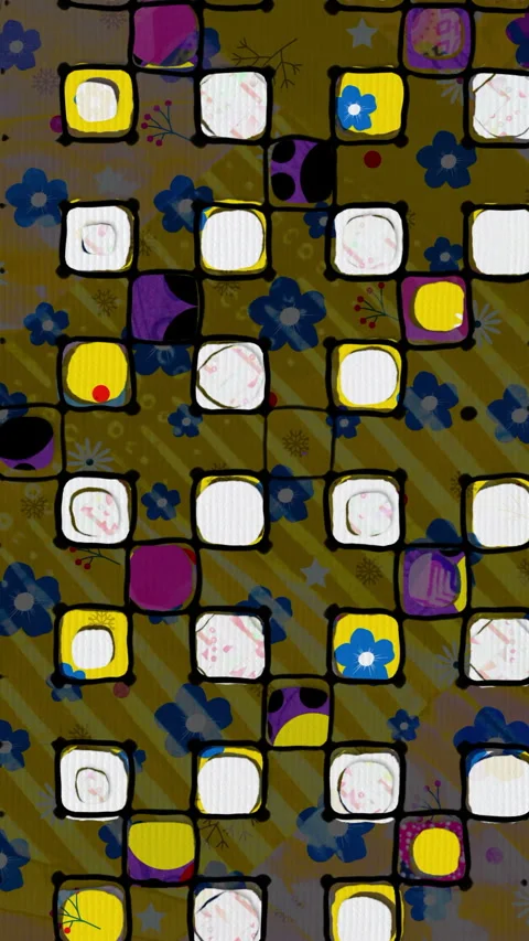 Clororful blocks pattern hand draw animation vertical video Stock Footage 304004860