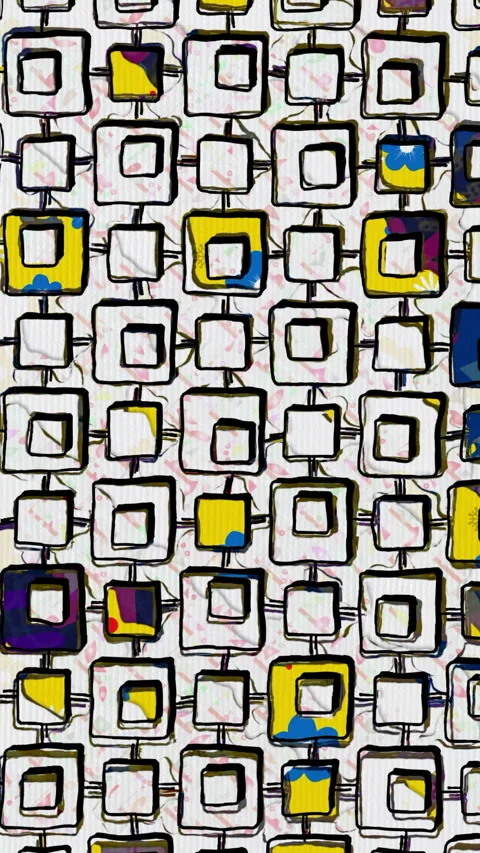 Clororful blocks pattern hand draw animation vertical video Stock Footage 304005037