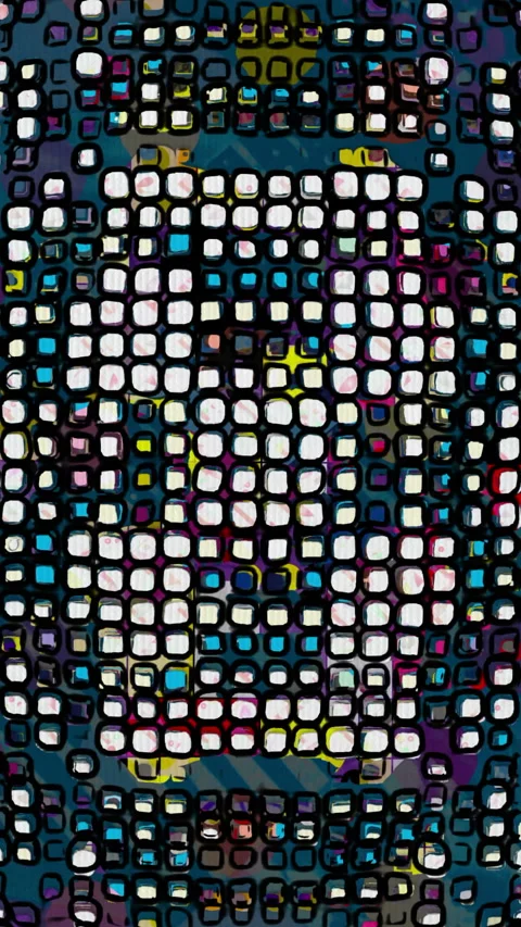 Clororful blocks pattern hand draw animation vertical video Stock Footage 304005147