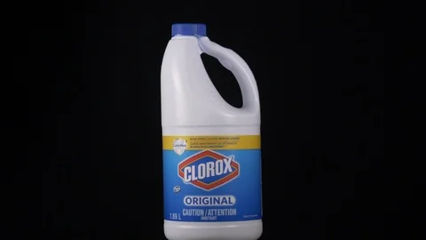 Clorox bleach Liquid rotating centre shot 4k Stock Footage 107850588