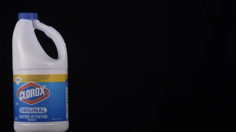 Clorox bleach Liquid rotating left shot 4k Stock Footage 107850730