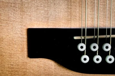 Close Up of 12 String Guitar Bridge and Body Stock Photos