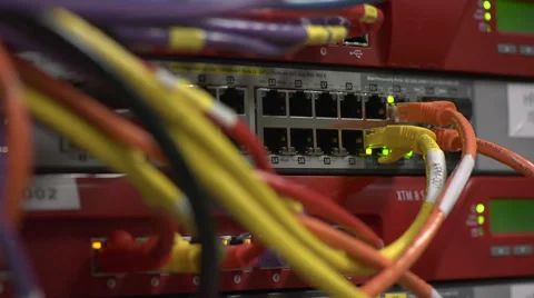 Close up 19 inch server rack Stock Footage 36621496