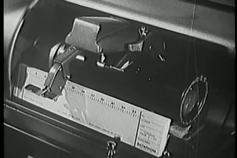 Close-up 1940s audio recording device Video stock 11354101