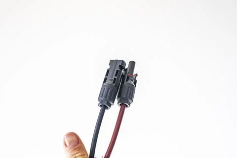 Close-up of a 2Y/3Y/4Y solar connector for parallel connection, 30A, 1000V,.. 库存照片