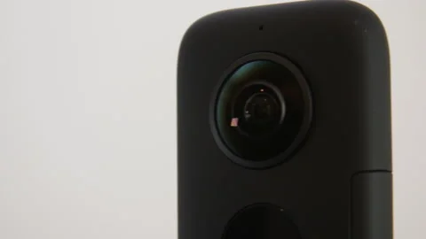 Close up of 360 Camera Lens Stock Footage 132282653