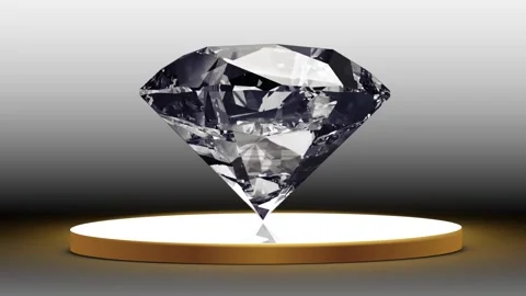 Close-up 3D animation of a sparkling cut diamond rotating Stock Footage 289590074
