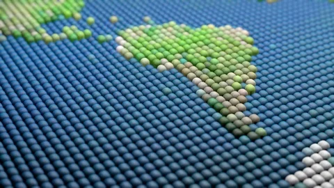 Close up of a 3D computer generated world map. 3D rendering. Video stock 70633911