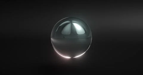 Close up 3D crystal ball of isolated Stock Illustration