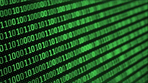 Close up 3D Futuristic digital data code green color screen. abstract background Video stock 195695792