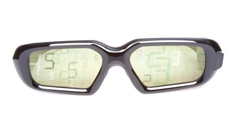 Close up of 3d glasses on white background Stock Photos