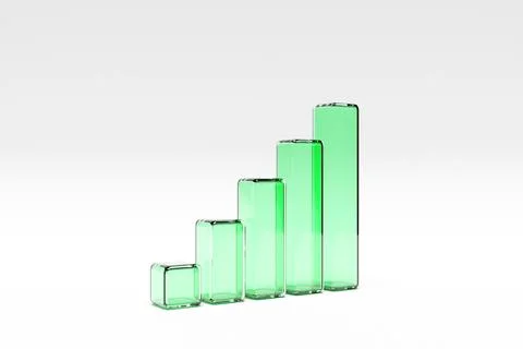 Close-up 3D illustration of  green indicators value on a white background. Stock Illustration