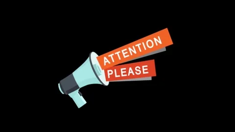 Close up 3D Megaphone animations attention please pack Stock Footage 265149137