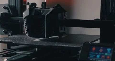 Close up of 3D printer extruder while printing white object Video stock 233313901