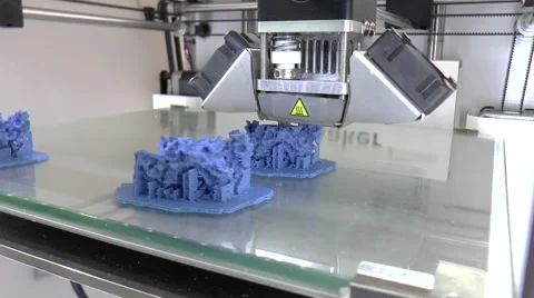 Close up of 3D Printer forming a complex 3D model Stock Footage 68920794