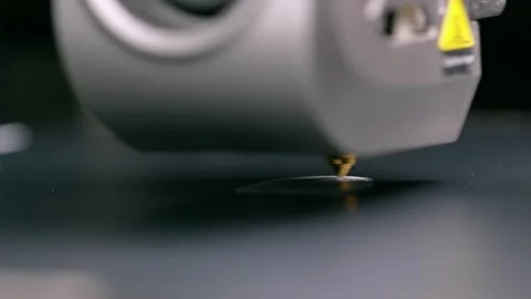 Close-Up of 3D Printer Nozzle Creating Precision Object in Modern Industria.. Stock Footage 312990113