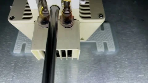 Close up of 3d Printer printing Stock Footage 214072806